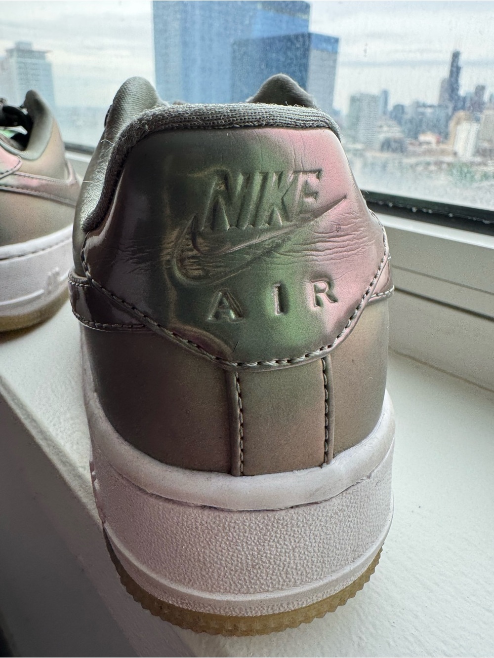 Nike Iridescent Green Low Top Women Sneakers AirForce Upstep Nike Walking Shoes - Picture 5 of 11
